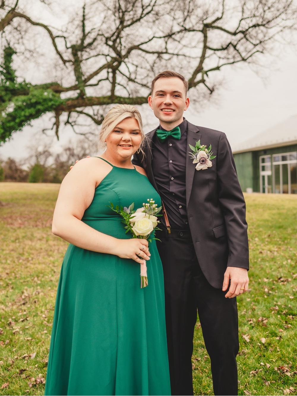JJs House Emerald Green Halter Neck Dress